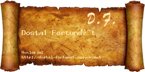 Dostal Fortunát névjegykártya
